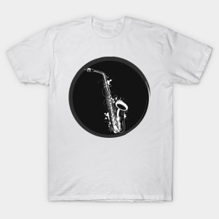 white saxophone graffiti patch T-Shirt